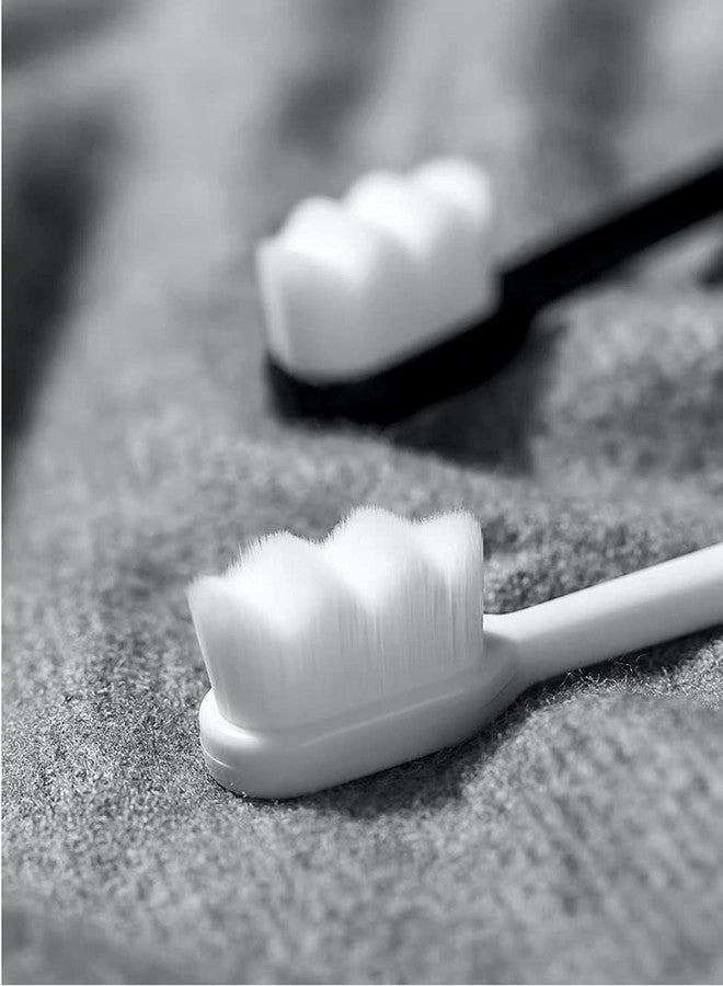 في براش فرشاة أسنان Vi Brush - فرشاة أسنان فائقة النعومة | شعيرات نانو مع منظف للسان | ناعمة ورفيعة | حماية من التسوس | ناعمة ولطيفة على الأسنان الحساسة بنمط متعرج | مضادة للبكتيريا (قطعتان، أسود وأبيض) - Image 5